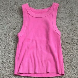 aerie Bright Pink Ribbed Tank